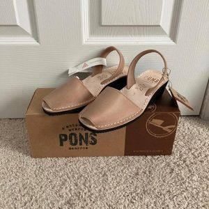 Pons Avarcas Wedge Sandal Tan Leather 35